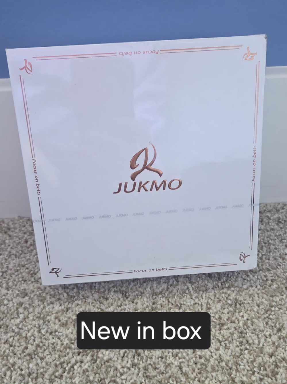 Jukmo Leather Ratchet Belt Mens S Navy Blue 28 To 36 Waist  New In Sealed Box